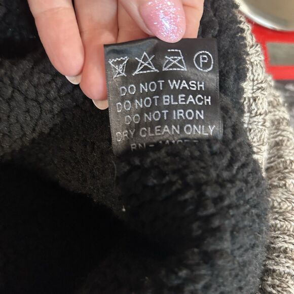 American Stitch Womens Hooded Sweater Medium Elbow Patch Pockets Warm Thick - Picture 8 of 12